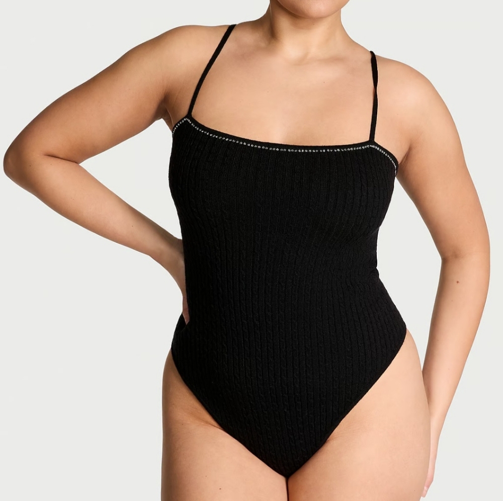 Victoria's Secret Luxe Cable - Knit Shine Bodysuit.